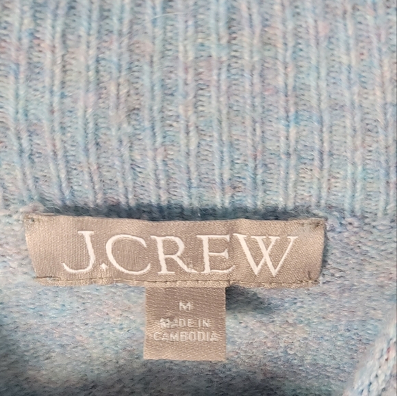 J CREW Sweater Women's M Blue Merino Wool Alpaca Blend Top - Picture 3 of 4
